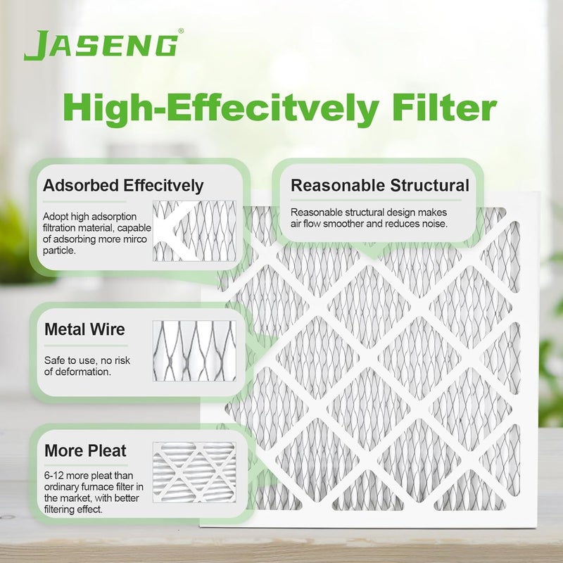 JASENG Furnace Filters 16x25x1 MERV 8, MPR 600, 2 Pack Air Filter for HVAC/AC Furnace - Actual Size: 15.75"x24.75"x0.75" - Image 4